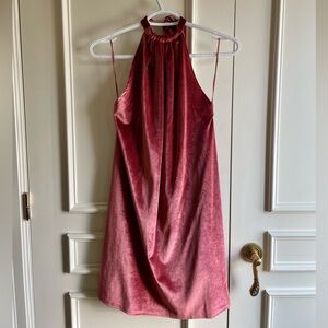 Velvet Halter Neck Dress